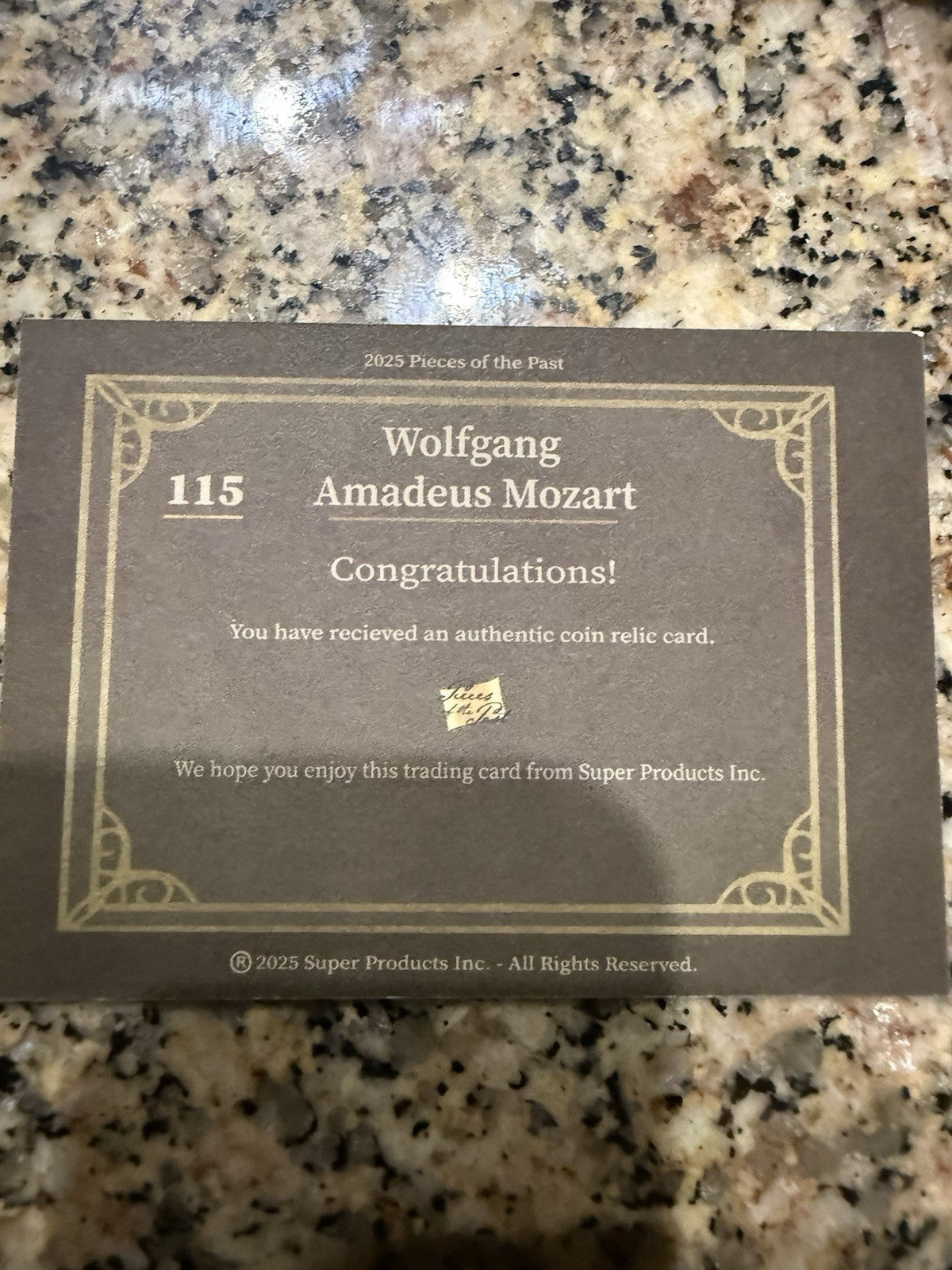 Wolfgang Amadeus Mozart Pieces Of The Past Authentic Coin Relic Short Print 2025