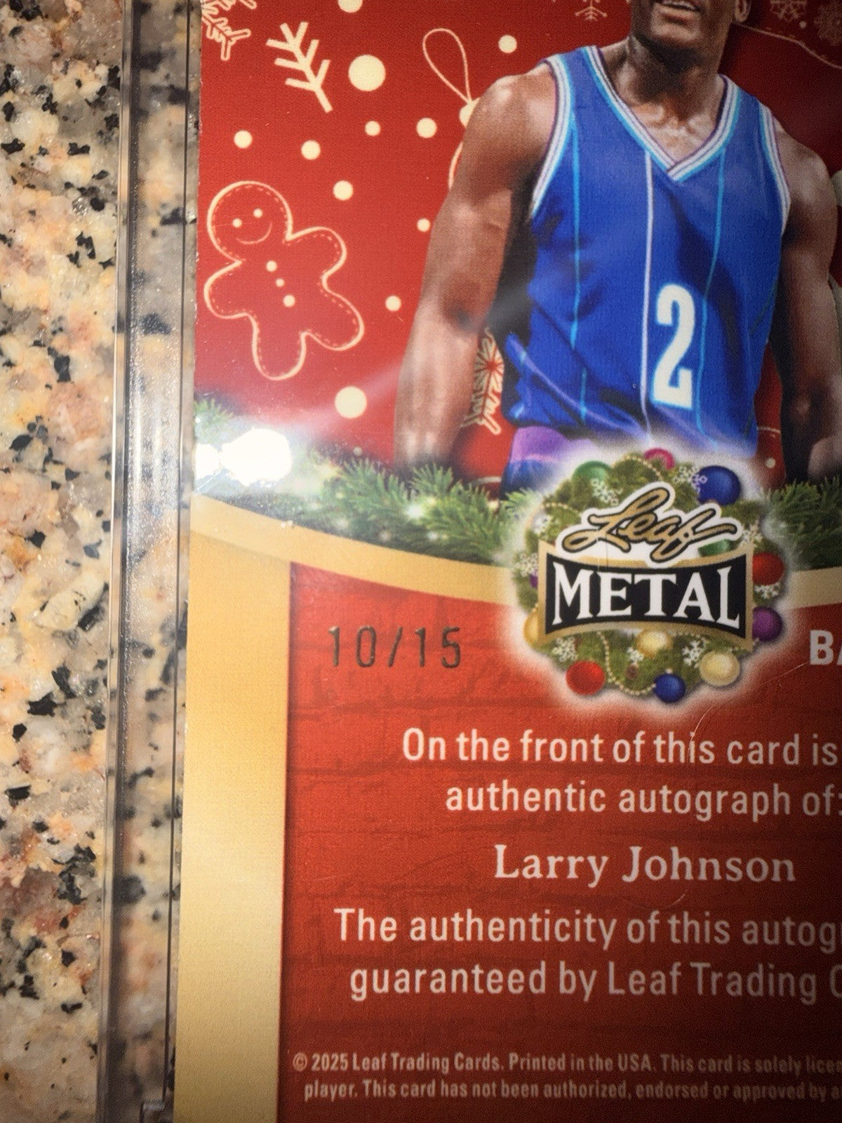 2025 Leaf Happy Holidays Larry Johnson Auto Candy Canes Autograph /15