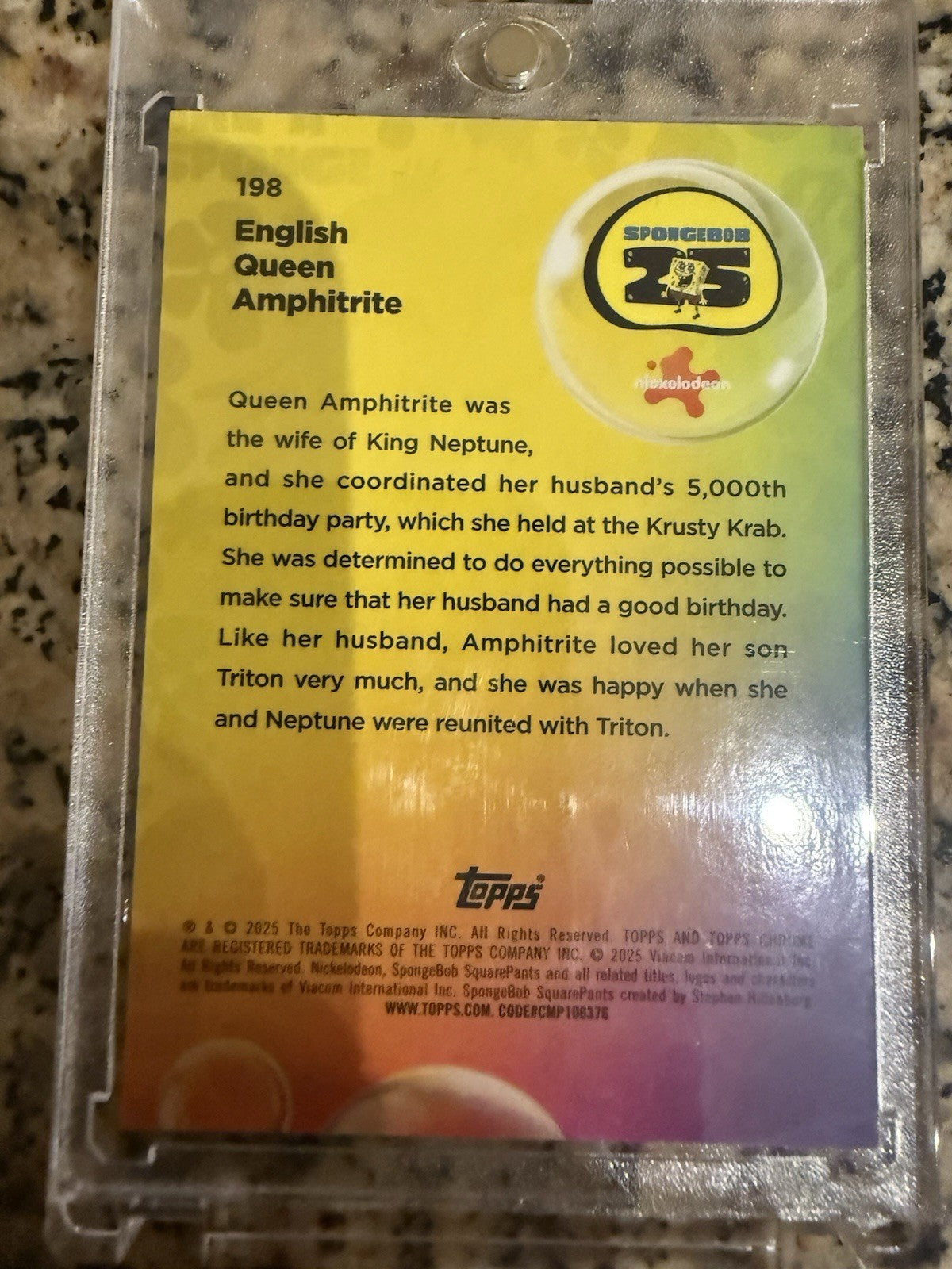 2025 Topps Chrome SpongeBob #198 QUEEN AMPHRITE Blue Refractor /150