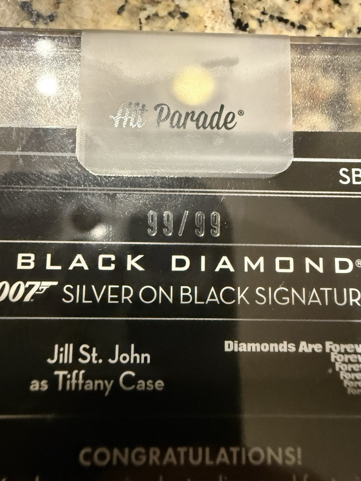 JILL ST JOHN TIFFANY CASE 2024 BLACK DIAMOND JAMES BOND Auto # Match 99/99