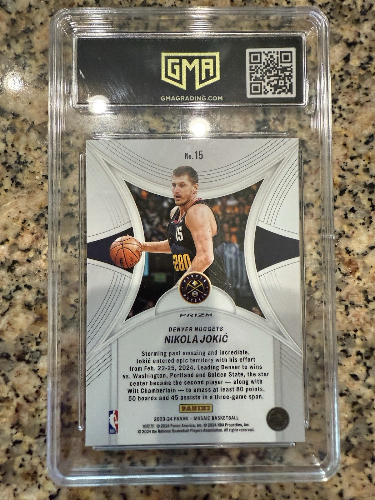 2023-24 Panini Mosaic - Epic Performers Nikola Jokić #15 Green Mosaic Prizm