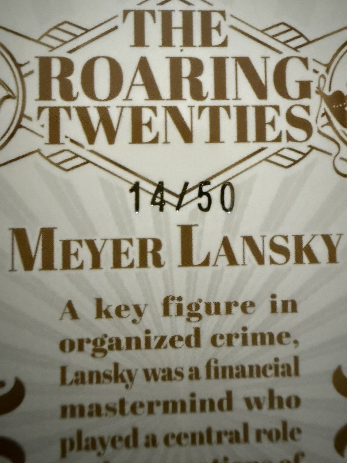 2025 Pieces Of The Past Meyer Lansky BLUE /50 Roaring 20s B-9