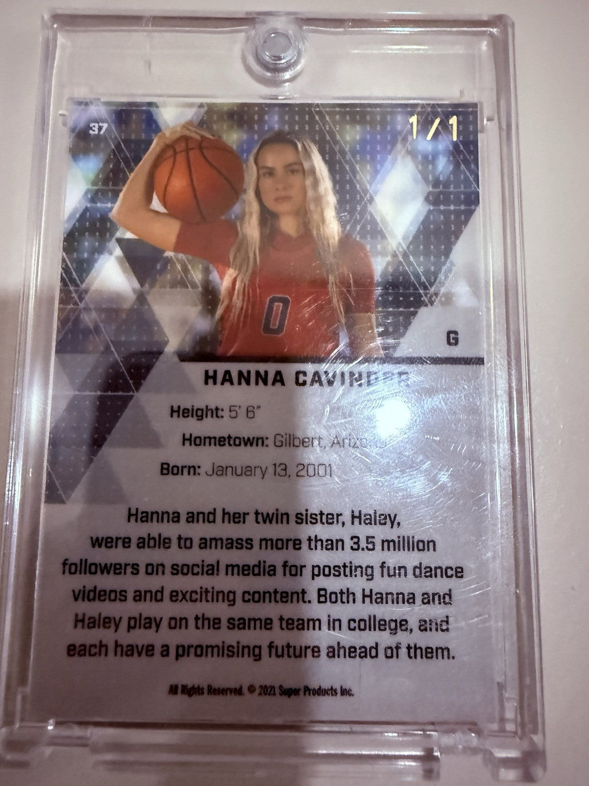 2021 Super Glow Sports Inaugural Edition - Hanna Cavinder #37 1/1