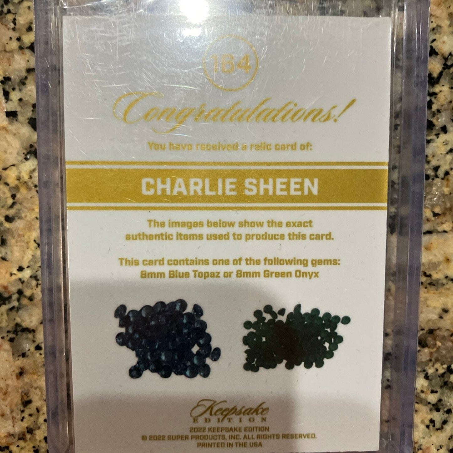 Charlie sheen gem patch card