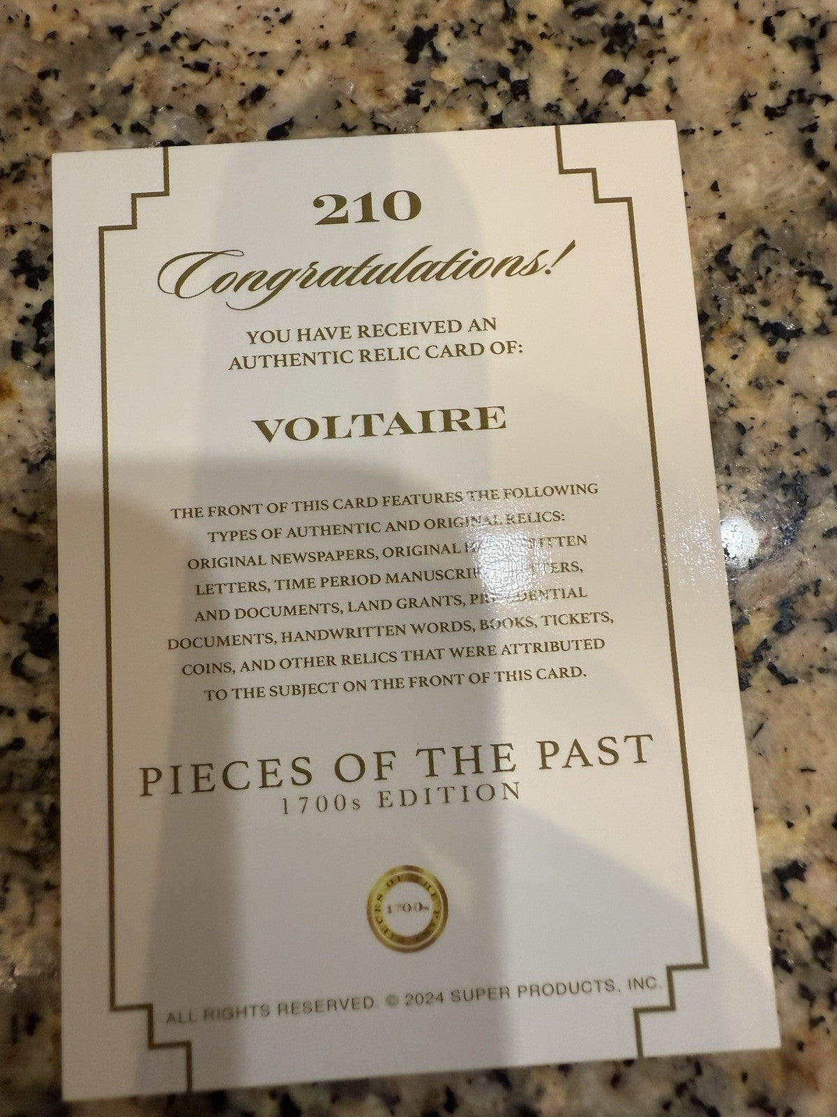 VOLTAIRE 2024 Super Products Pieces Of The Past 1700s Jumbo Handwritten Relic