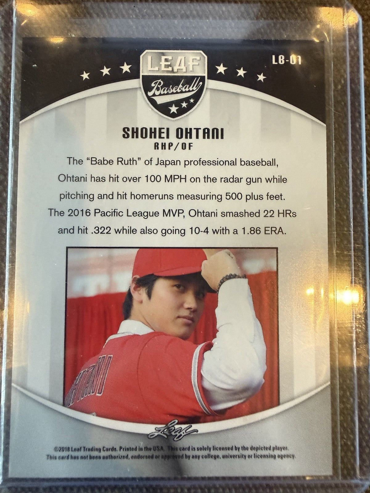 2018 Leaf Baseball Ohtani - Shohei Ohtani #LB-01