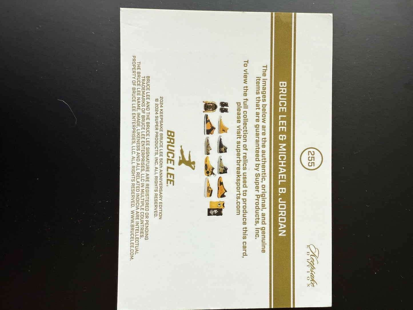 2024 Keepsake Bruce Lee 50th Anniversary Bruce Lee Michael B Jordan Dual Relic