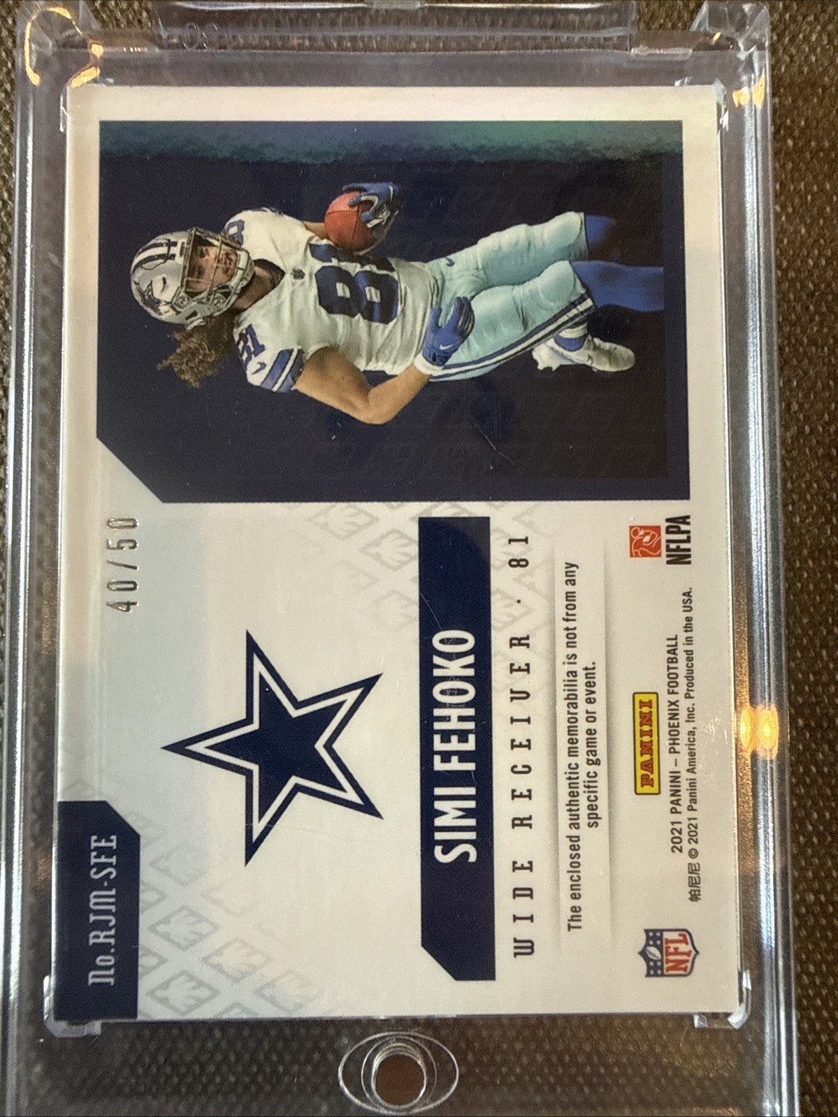 2021 Panini Phoenix - Rookie Jumbo Memorabilia Simi Fehoko #RJM-SFE Prime Yellow