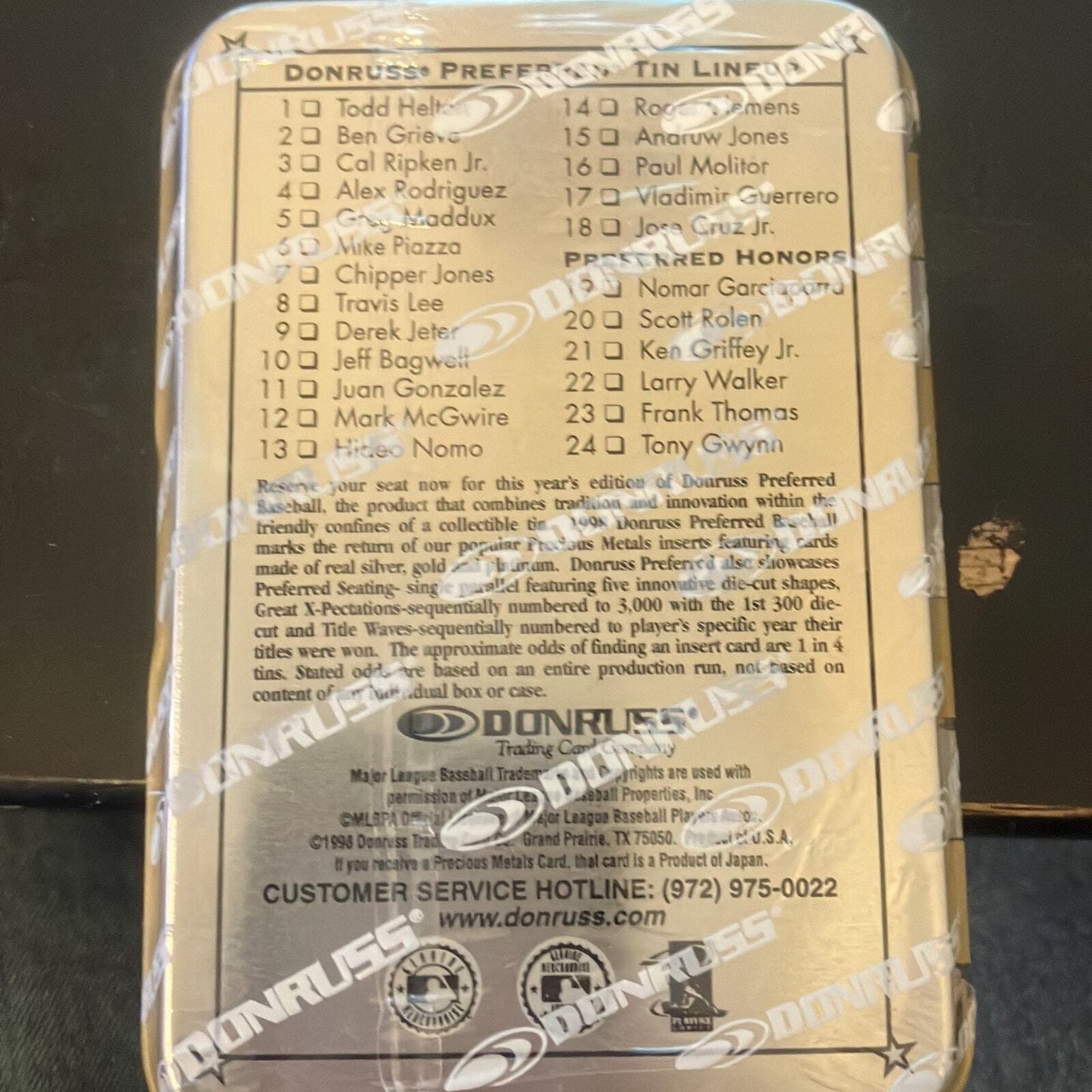 Jeter gold donruss preferred tin