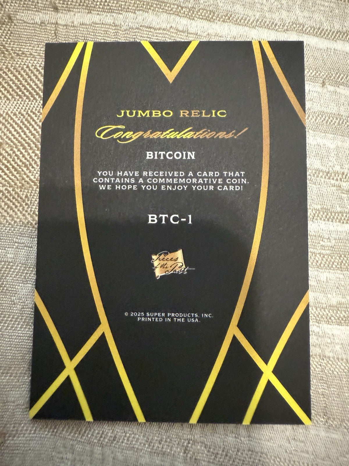 2025 The Bar Pieces Of The Past Bitcoin Authentic Jumbo Coin Relic Rare Coin