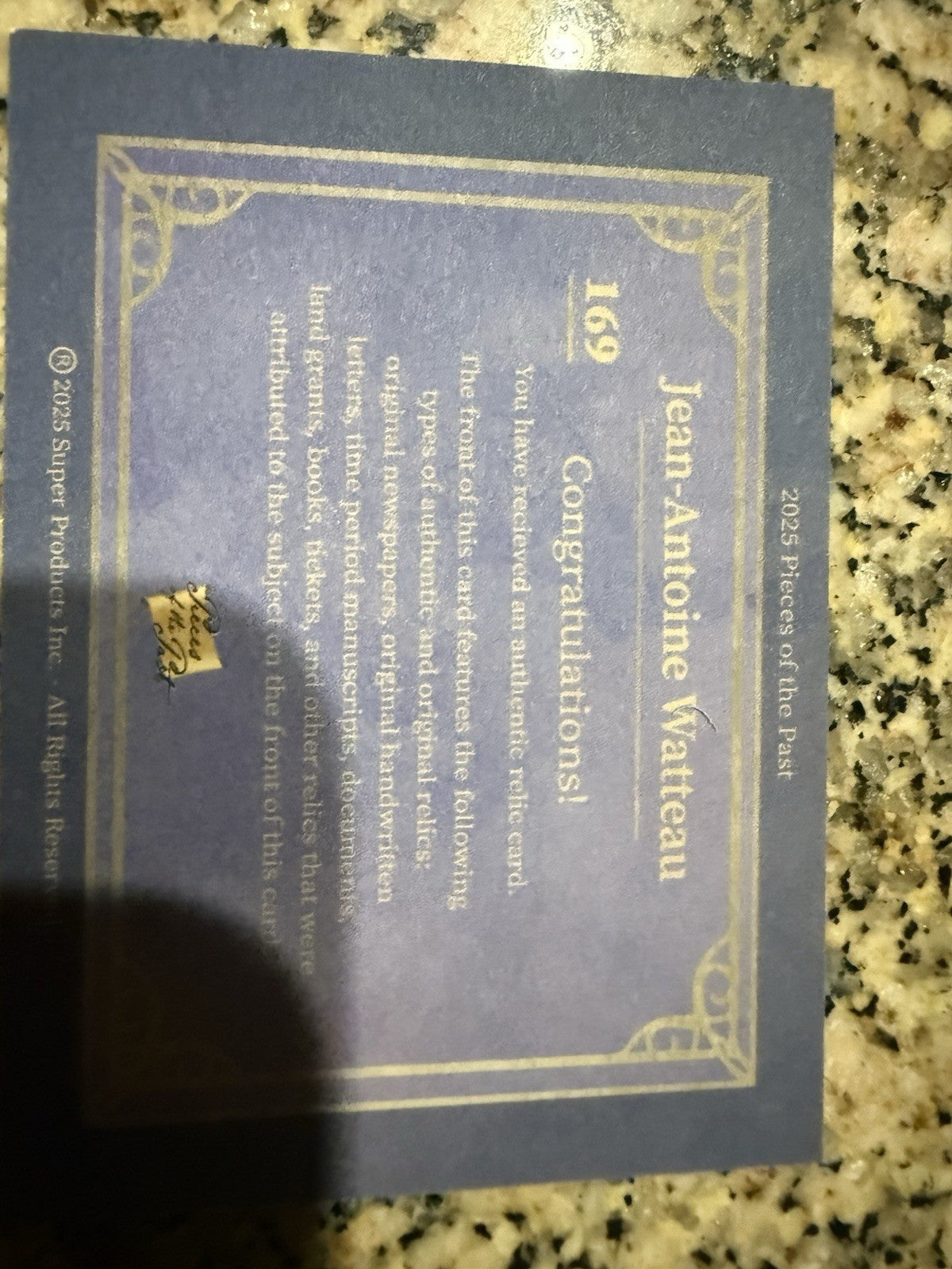 2025 Pieces Of The Past JEAN-ANTOINE WATTEAU Jumbo Relic !!