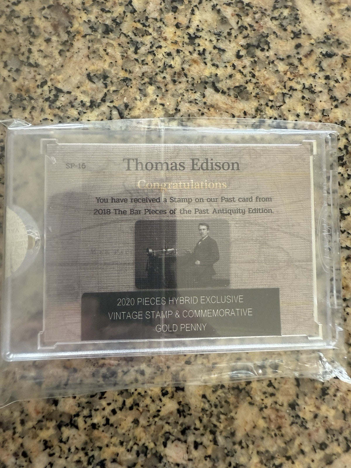 2020 Pieces Hybrid STAMP & GOLD PENNY Relic Thomas Edison SP-16      -62