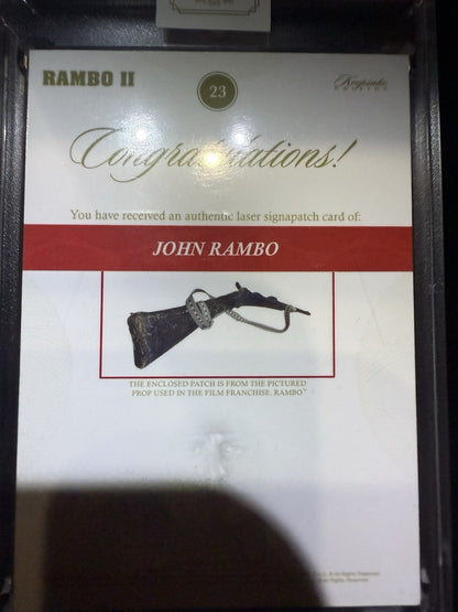LASER SIGNAPATCH JOHN RAMBO 2024 KEEPSAKE FILM USED PROP RELIC PATCH /99