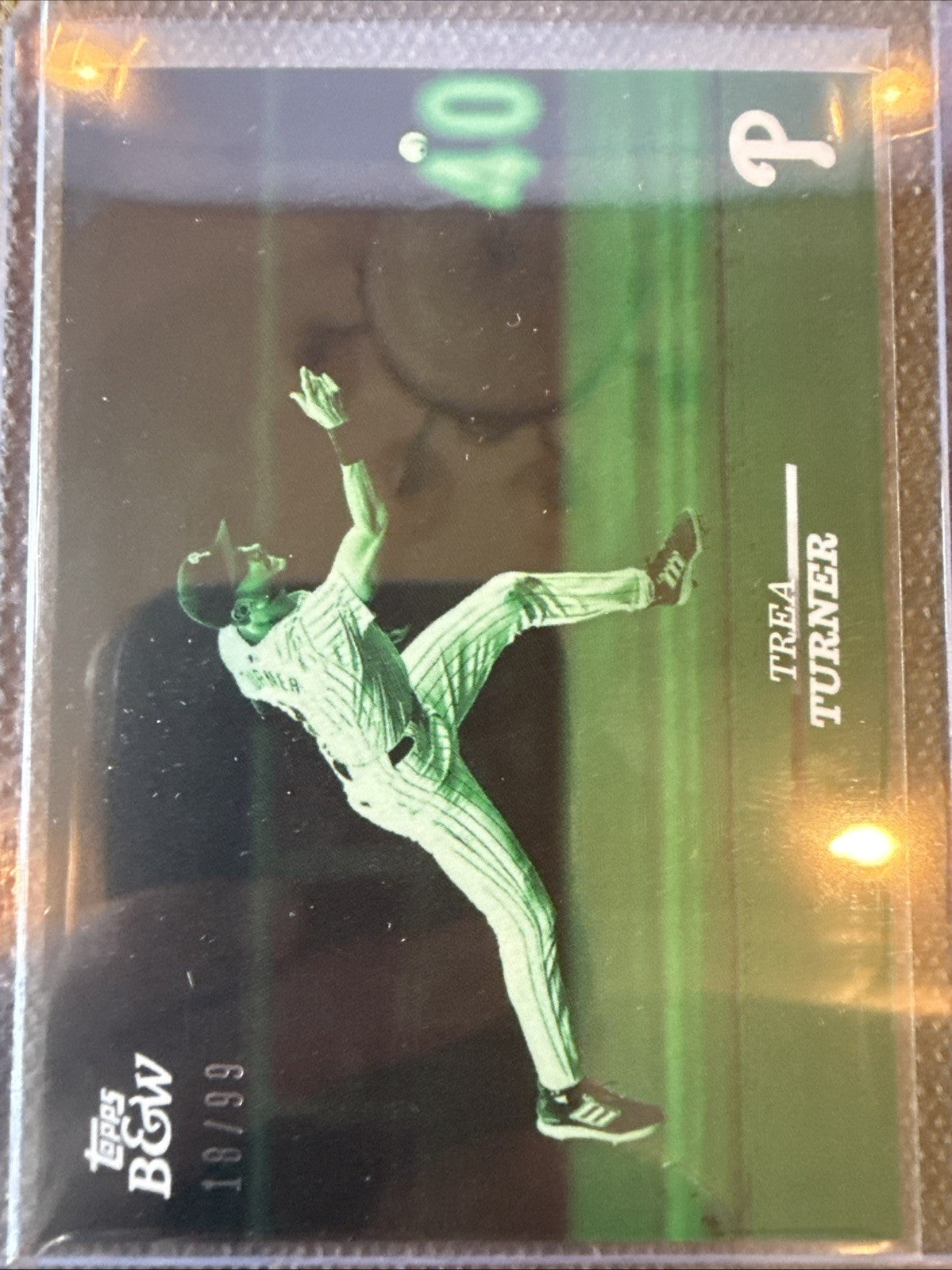 2024 TOPPS BLACK & WHITE GREEN TREA TURNER /99 PHILLIES #6