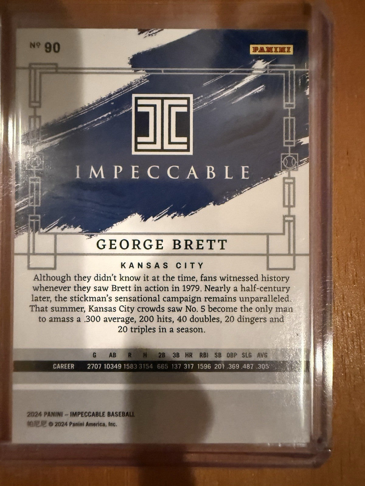 2024 Panini Impeccable George Brett Gold /30
