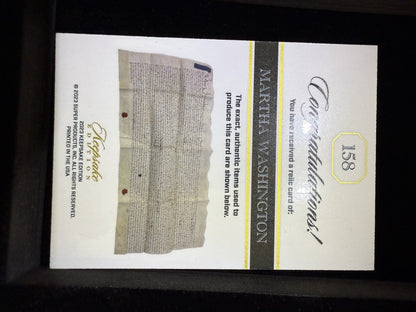 2024 PIECES OF THE PAST HISTORICAL EDITION MARTHA WASHINGTON HANDWRITTEN RELIC