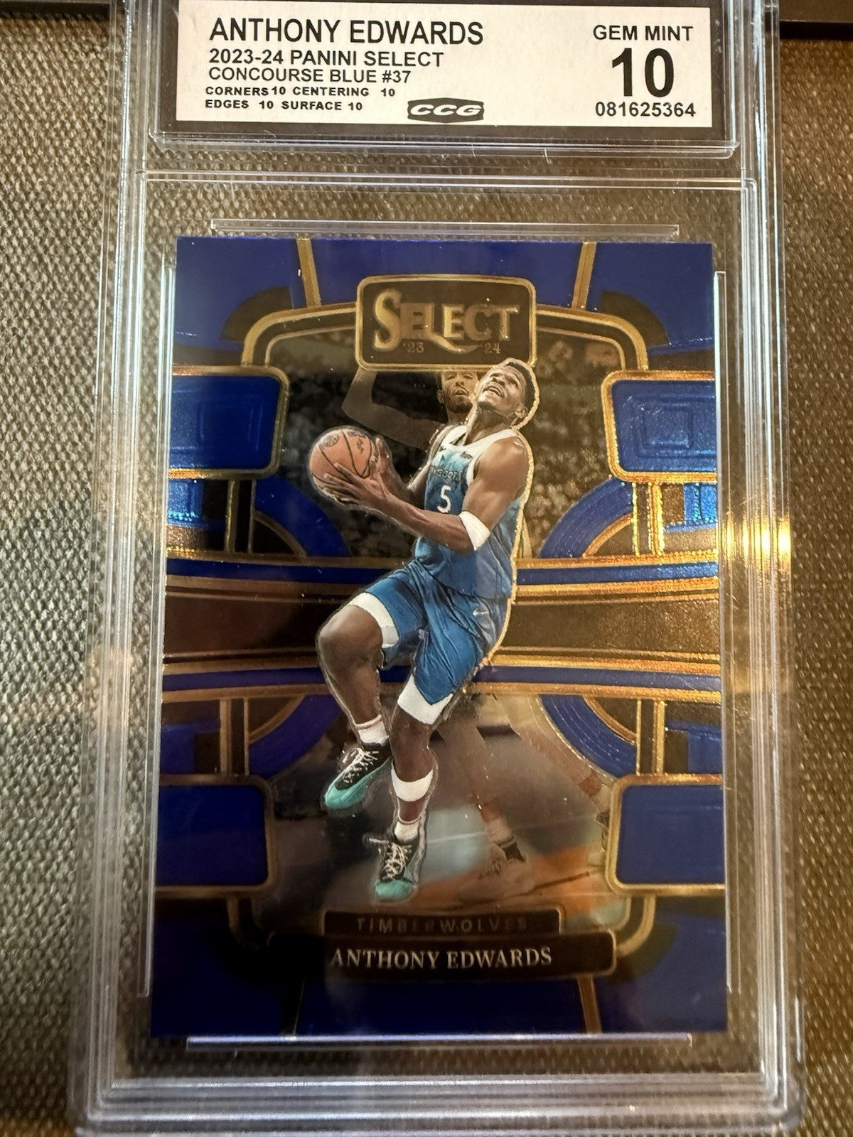 2023-24 Panini Select #37 Anthony Edwards Concourse Blue Minnesota Timberwolves
