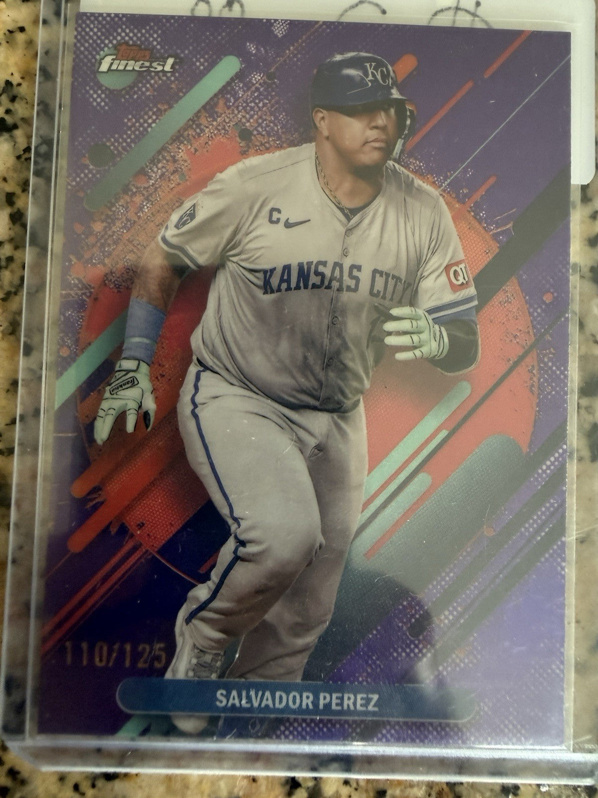 2025 Topps Finest #256 Salvador Perez Purple Refractor /125