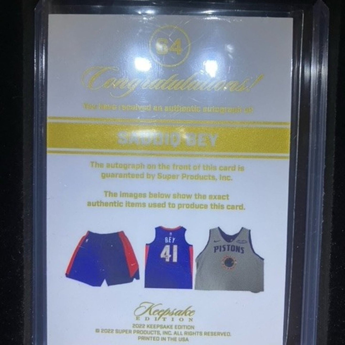 Saddiq Bey relic auto
