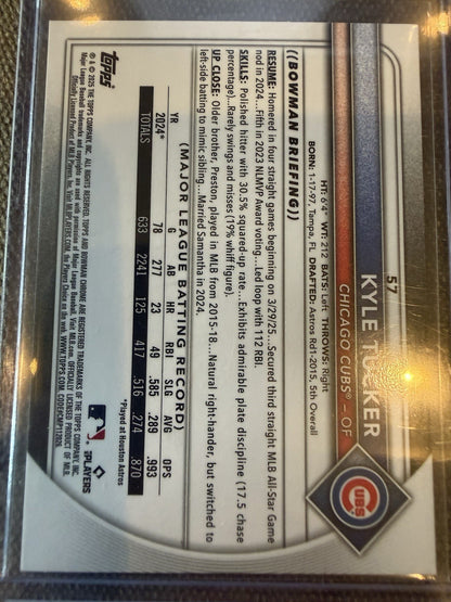 Kyle Tucker 2025 Bowman Chrome Green Refractor 99/99 Number Match!