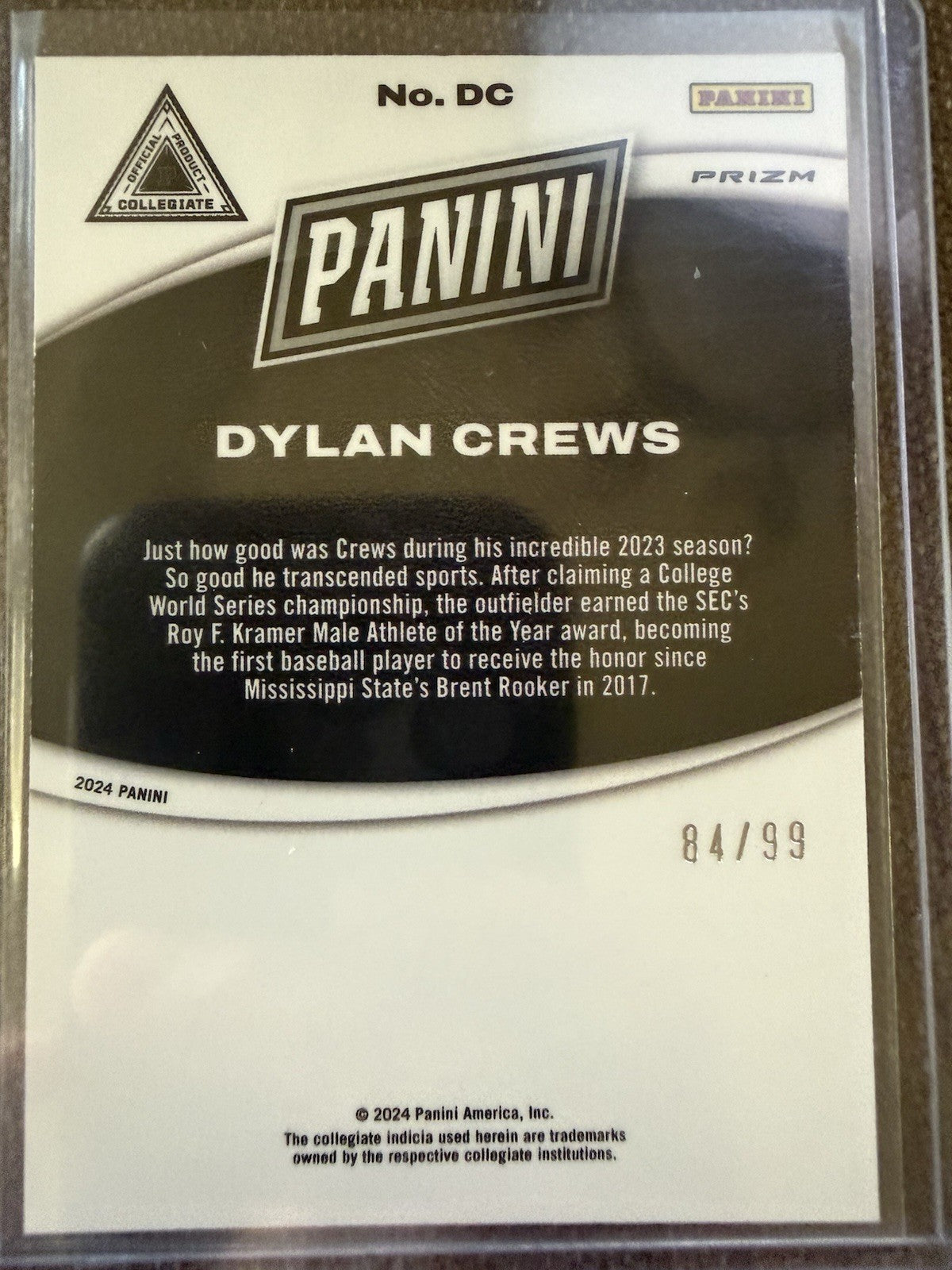 2024 panini Black Friday Dylan Crews Splash Of Color /99