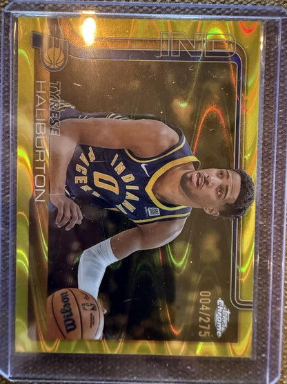 2025-26 Topps Chrome Gold raywave Tyrese Haliburton Pacers #3 /275 Basketball