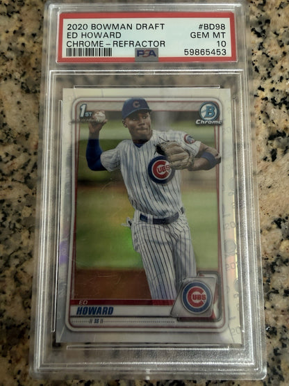 2020 Bowman Draft Ed Howard Chrome Refractor Psa 10 Gem Mt Rookie