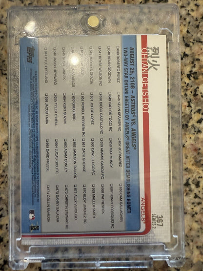 2019 Topps Series 2 Ohtani Gets Hot Error Card Wrong Date 2108 #367 Mint (B316)