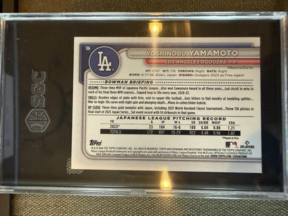 2024 Bowman Yoshinobu Yamamoto - SGC 10 Gem Mint Rookie 💥