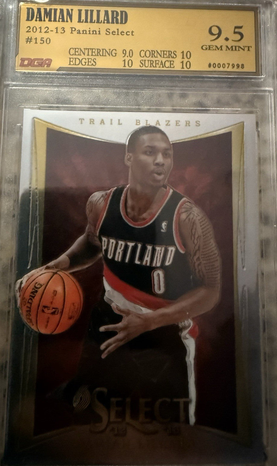 2012-13 PANINI SELECT DAMIAN LILLARD RC ROOKIE #150 Graded 8.5