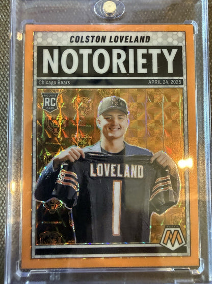 Panini Mosaic 25 Colston Loveland # 24 Notoriety Rookie Orange Color Match Prizm