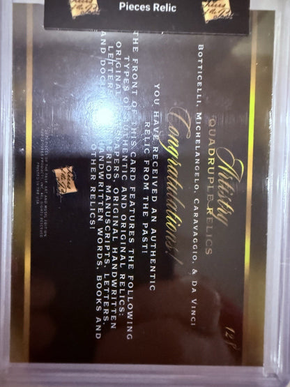Pieces Of The Past Artistry Da Vinci Michelangelo Quadruple RelicCard