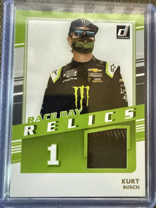 2021 DONRUSS RACE DAY RELICS #29 KURT BUSCH RACE USED TIRE