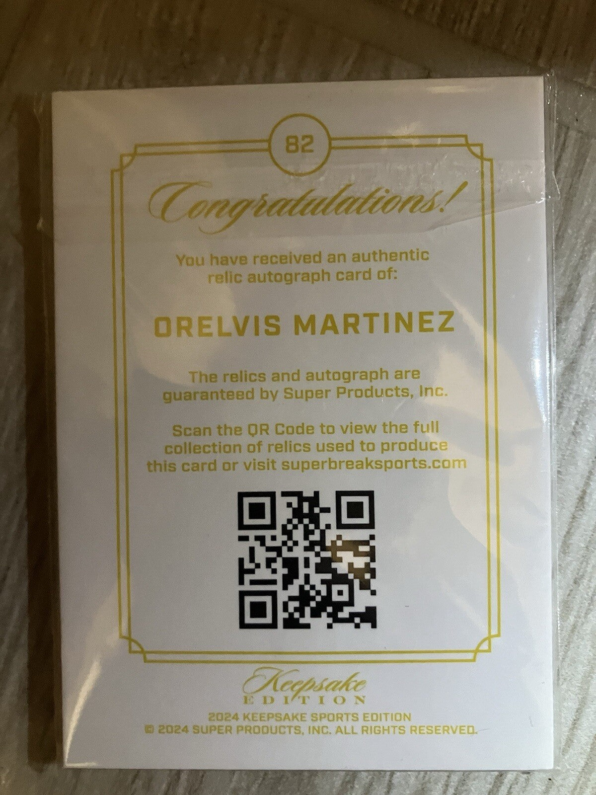 Orelvis Martinez Gem Patch Auto Card