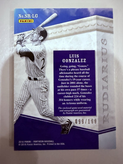 2016 Panini Pantheon - Scripted Rudiarius Luis Gonzalez #SR-LG /199 (AU, MEM)
