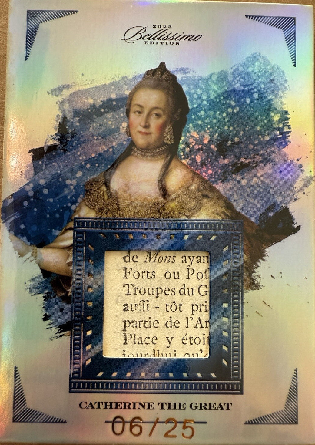 Catherine The Great Relic Card. Super Break Bellissimo Edition