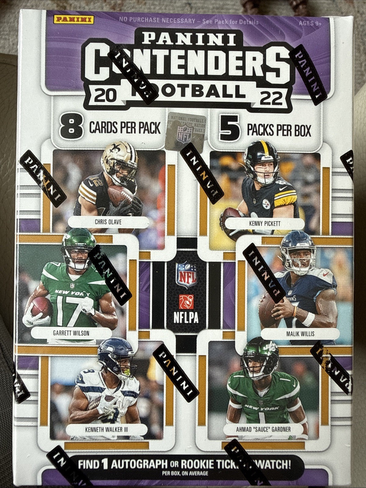 2022 Panini Contenders Football Sealed 5 Pack Blaster Box 40 Cards 1 Hit Per Box