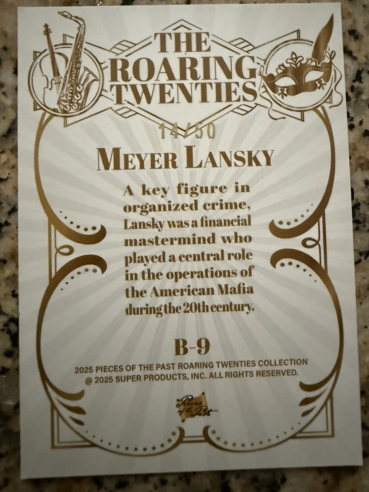2025 Pieces Of The Past Meyer Lansky BLUE /50 Roaring 20s B-9