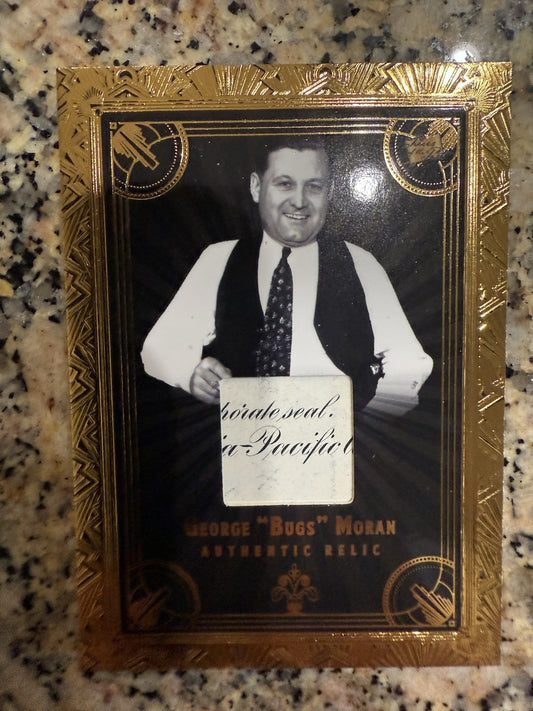 2025 Pieces of the Past Roaring Twenties relic R-10 George Bugs Moran. Gold /10