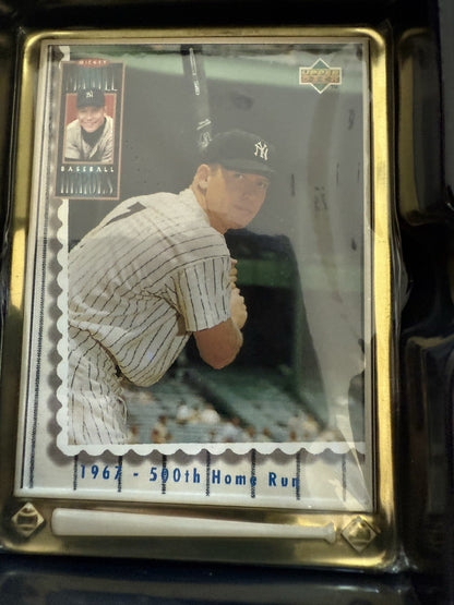 Upper Deck MICKY MANTLE Baseball Heroes METALLIC COLLECTOR CARDS IN TIN BOX 1995