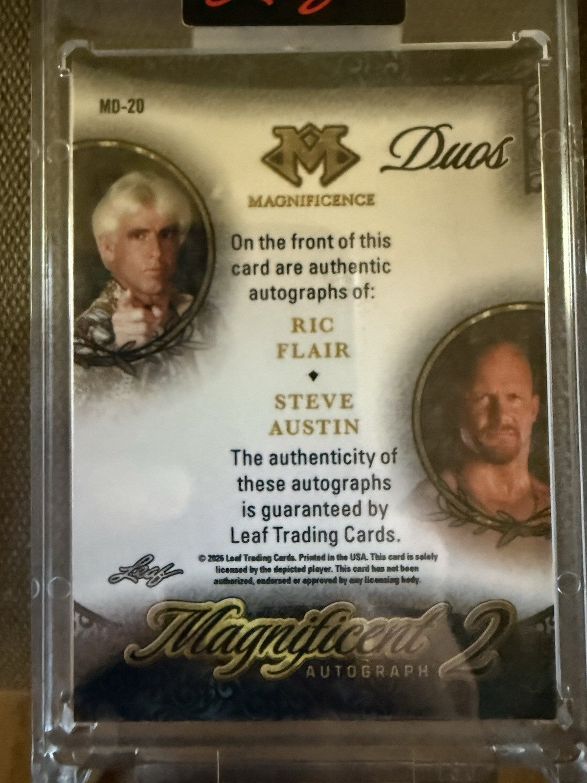 2026 Leaf Magnificent Orange Dual Auto 1/5 !Ric Flair And Steve Austin!