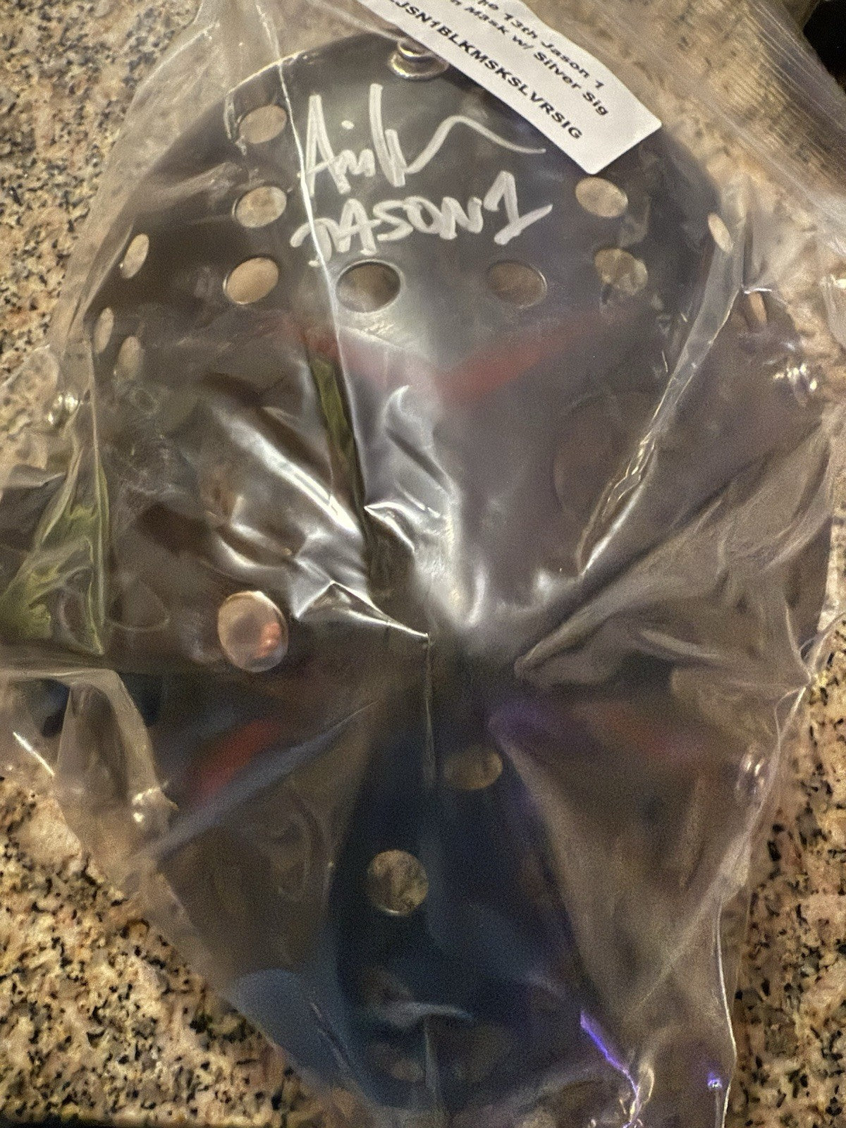 Ari Lehman Friday The 13th "Jason 1" Signed Black Jason Mask w/ BAS Wit