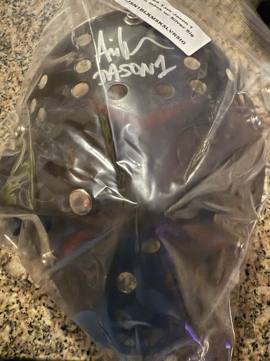 Ari Lehman Friday The 13th "Jason 1" Signed Black Jason Mask w/ BAS Wit