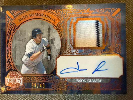 2025 Leaf A Bronx Legacy Bronze Spectrum Holofoil 29/45 Jason Giambi Auto 1q2