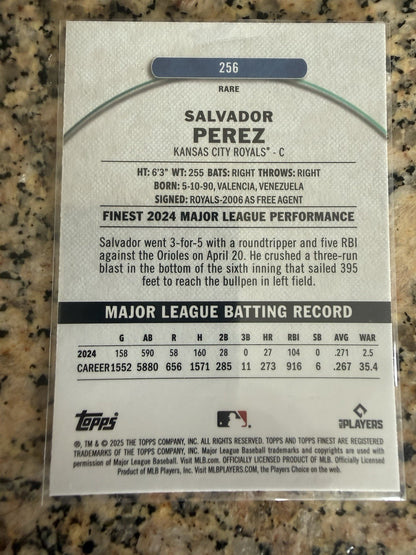 2025 Topps Finest #256 Salvador Perez Purple Refractor /125