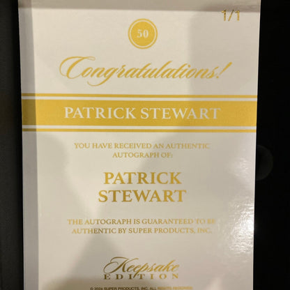 Patrick Stewart jumbo auto card