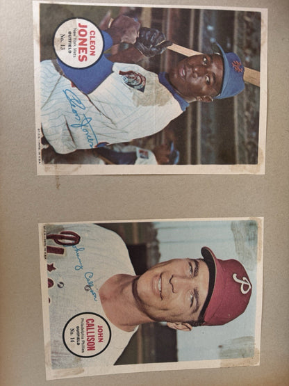1967 Topps Baseball Pin Ups 14 Total In Vintage Binder. Mantle, Mays, Aaron…
