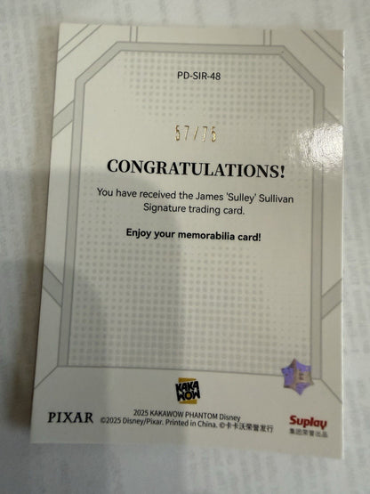 2025 Kakawow Phantom Disney Red Signature Card Sulley /75Monsters, Inc.