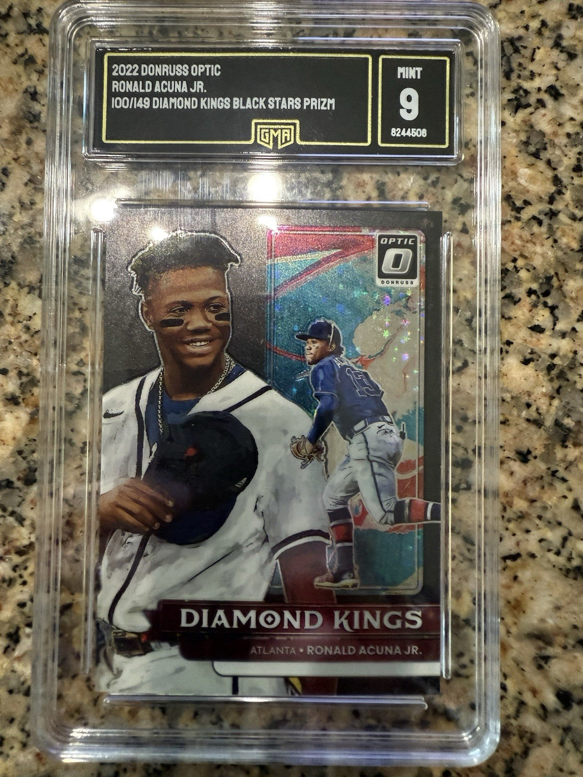 2022 Panini Donruss Optic - Diamond Kings Ronald Acuña Jr. #16 Black Stars Prizm