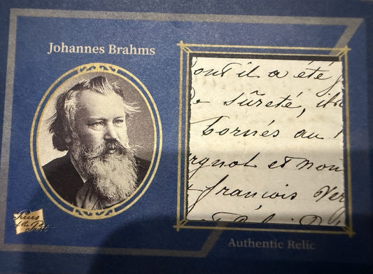 2025 Johannes Brahms Pieces Of The Past Hand Large Written Relic